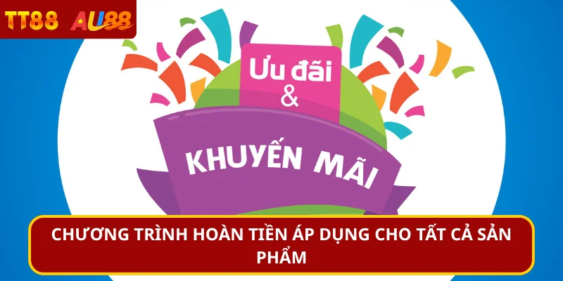 Chương trình hoàn tiền áp dụng cho tất cả sản phẩm 